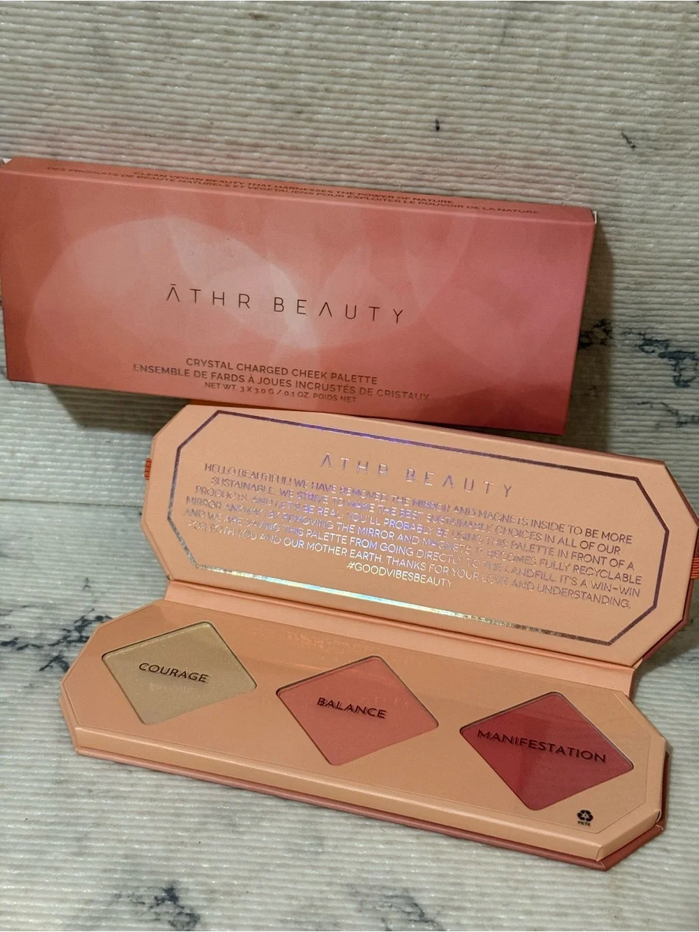 ATHR Beauty Crystal Charged Cheek Palette: Amber (Blush & Highlighter)
